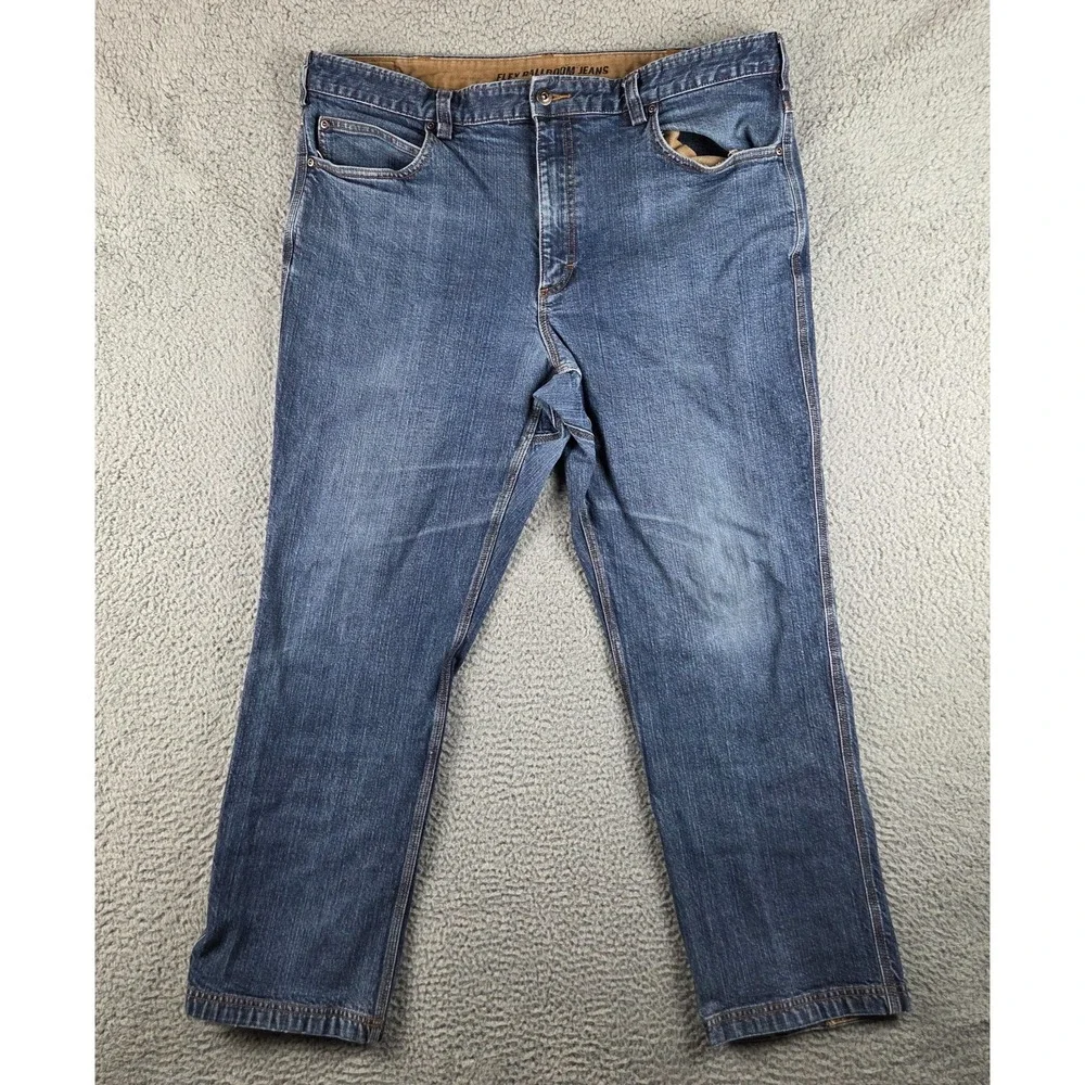 Duluth Trading Flex Ballroom Jeans Mens 42x32 (39x30) Blue